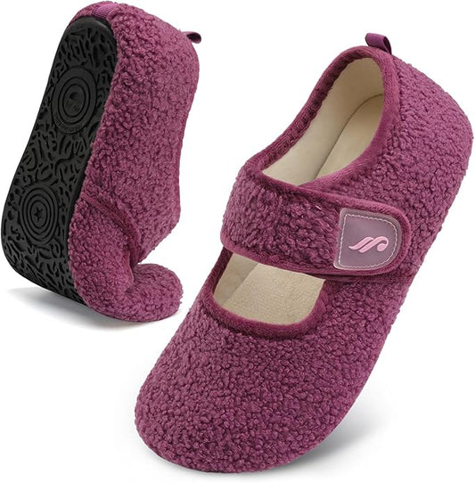 JIASUQI Womens Slippers Wide Diabetic Slippers for Men Adjustable House Shoes Indoor Outdoor