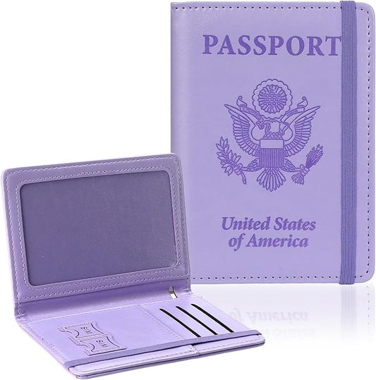 Passport Holder for Travel, RFID Blocking Passport Cover with Pen Holder Leather Passport Wallet Case Travel Must Haves Ac...