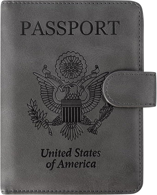 ACdream Passport and Vaccine Card Holder Combo, Cover Case with CDC Vaccination Card Slot, Leather Travel Documents Organi...