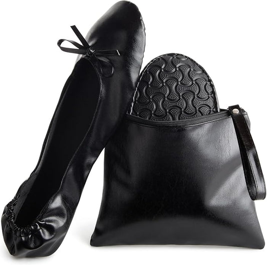Foldable Ballet Flats - Women's Portable Ballerina Roll up Shoes
