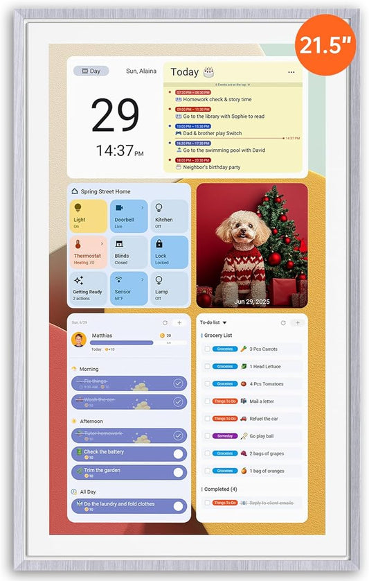 ApoloSign 21.5" Digital Calendar: Dual Mode Calendars with Google Play & Multi-calendar Sync, Electronic Planner & Chore C...