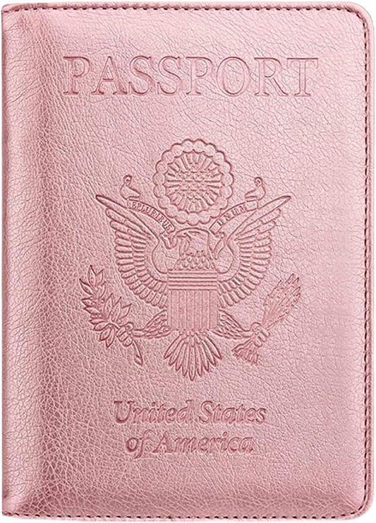 PU Leather Passport and Vaccine Card Holder Combo,Ultra Slim Passport Holder for Women Men, Passport Wallets Passport Cove...