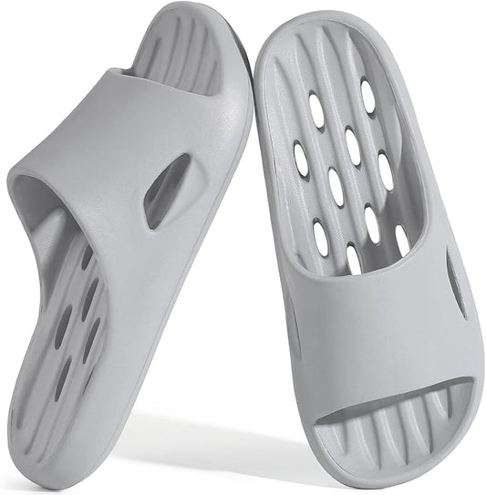 Mens Shower Shoes With Holes Dry Quickly Bath Slippers Womens Non Slip Indoor Home Bedroom Pool Spa Guest College Dorm