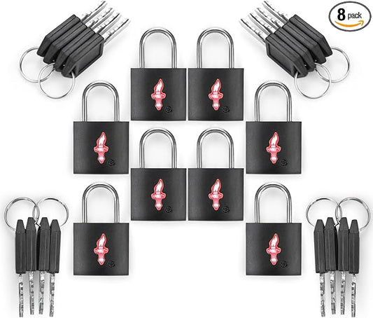 DUALCROWN TSA Approved Locks for Luggage Set of 8 TSA Accepted Key Travel Suitcase Locks Padlock Apply to Locker Lock, Sui...