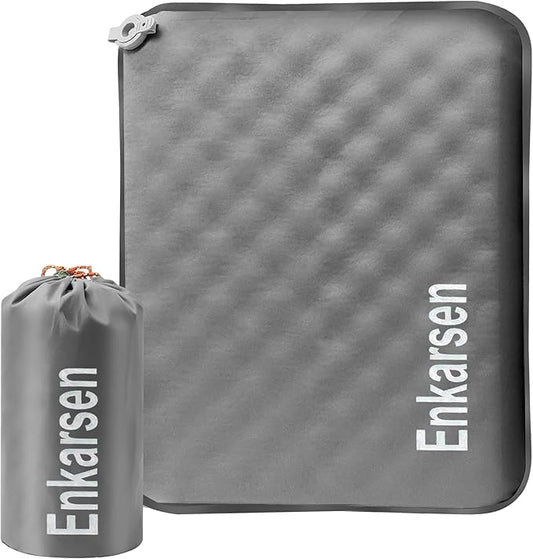 Inflatable Seat Cushion, Self-Inflating Memory Foam Airplane Seat Cushion Portable Camping Sitting Pad for Travel Stadium ...