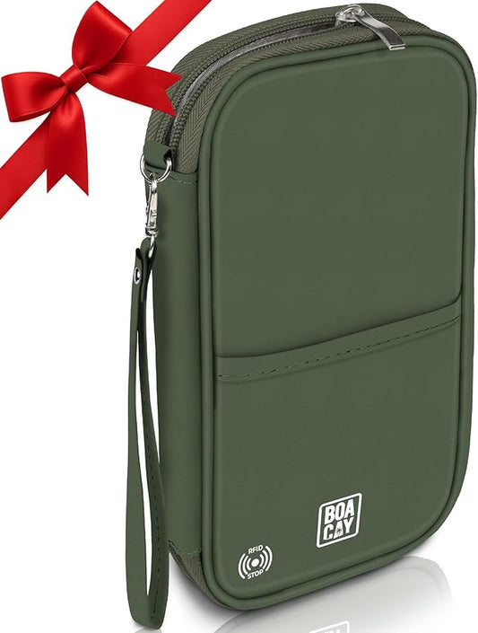 BOACAY Travel Document Organizer with RFID, Family Passport Holder, Wallet for Women & Men, Portable & Waterproof Case for...