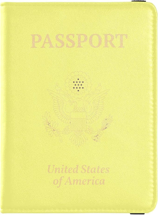 Leather Passport Card Holder Cover Combo Lightweight Vaccine Case Protector Cover for Women and Men Document Organizer Hol...