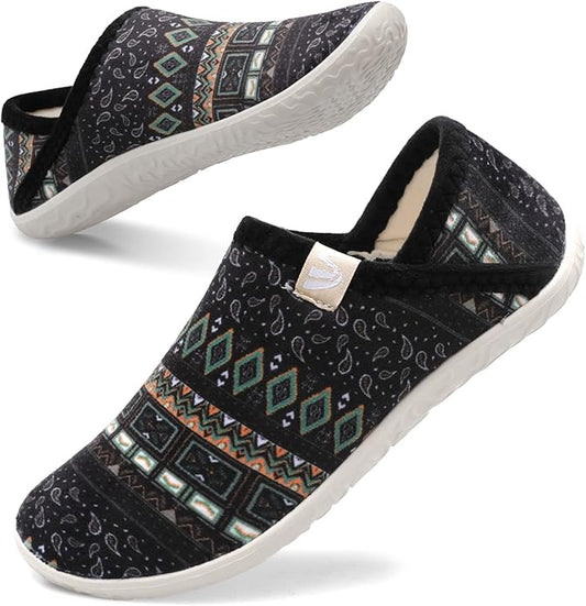 Spesoul Fuzzy House Slippers for Women Men Indoor Closed Back Lightweight Cozy Faux Furry Lining Barefoot House Shoes Slip...