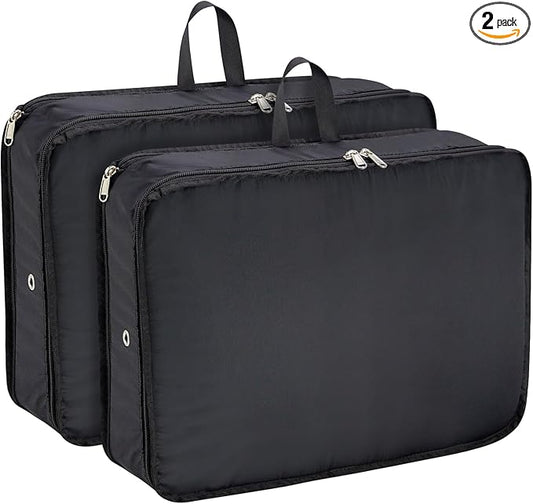 Extra Large Compression Packing Cubes for Travel Essentials, 2 Pack Expandable Travel Cubes for Packing Bags Suitcase Orga...