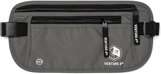 VENTURE 4TH Money Belt for Travel – Hidden Under-Clothes RFID Blocking Passport Holder & Slim Travel Wallet Pouch for Men...