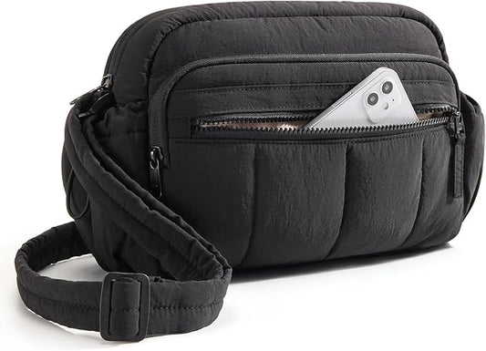 BAGSMART Anti Theft Crossbody Bags for Women Travel Purse, Medium Quilted Puffy cross body bag, Handbags Shoulder Purses, ...