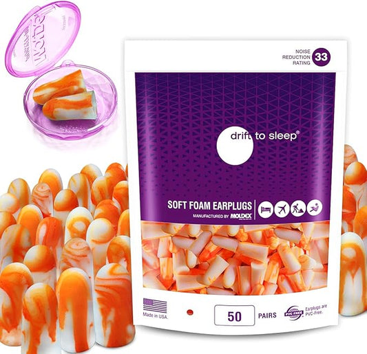 Moldex Soft Foam Ear Plugs 50 Pairs Softies® Sparkplugs Comfortable Ear Plugs for Sleeping, Snoring, Travel, Concerts, Stu...
