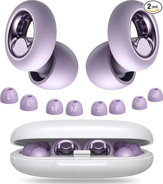 Vosaf Ear Plugs for Sleeping Noise Cancelling, Reusable Silicone Ear Plugs for Noise Reduction, Soft Hearing Protection wi...