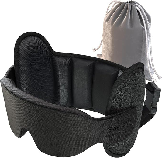 SARISUN Upgraded Travel Pillow, U-Shaped Airplane Head Strap for All Heights, 360° Support, 3D Sleep Mask, 100% Light Bloc...