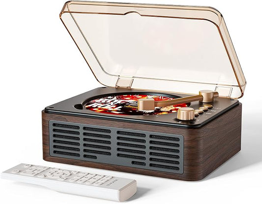 CARONSORT CD Player with Speakers Bluetooth Nostalgic Retro Portable CD Players for Home Wood Music Player FM Radio for Ho...