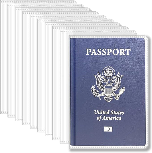 10Pcs Clear Passport Cover Plastic Passport Protector Waterproof Vinyl Passports Sleeve for Travel Clear Transparent Passp...
