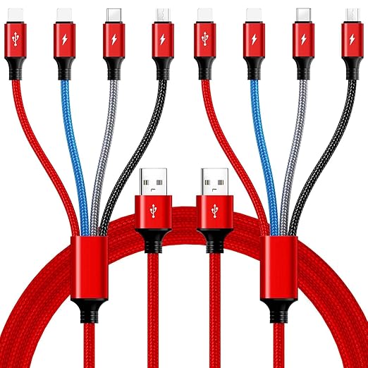 Multi Charging Cable,10Ft 2Pack Multi Fast Charging Cord, Braided Universal 4 in 1 Charger Cable, Long Multiple USB Cable ...