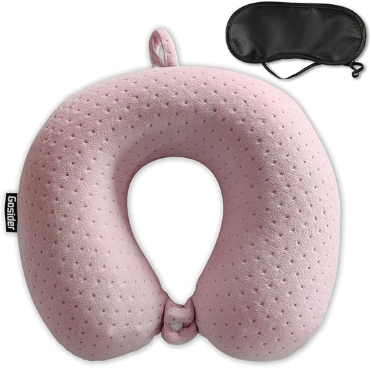 Gosider Neck Pillows for Sleeping Travel Pink Travel Pillow Comfortable U Shape Memory Foam Pillows Neck and Head Support ...