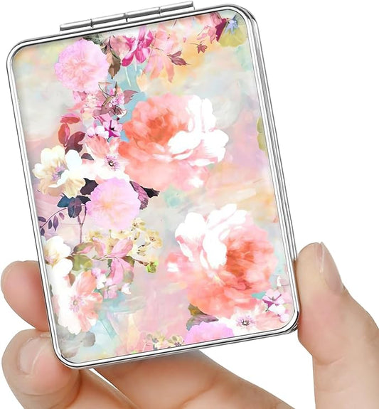 dcdcee Pocket Mirror, Small Travel Mirror with Magnification, Portable Double-Sided Magnifying Cosmetic Mirror for Daily (...