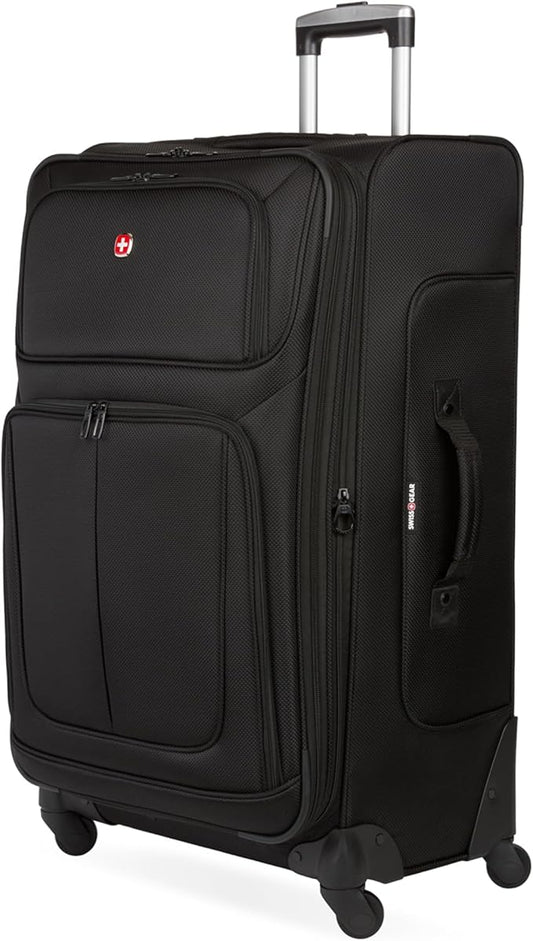 SwissGear Sion Softside Expandable Luggage – Large Checked Suitcase with 360 Degree Wheels & Retractable Handle – 29 Inch,...