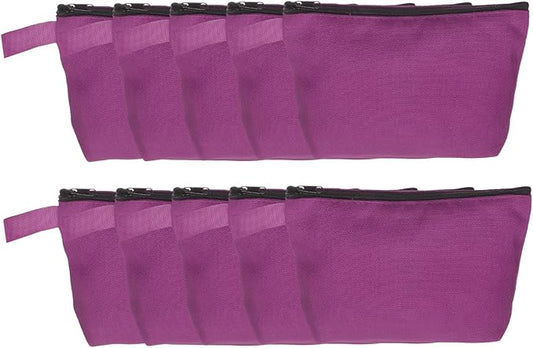 uxcell Canvas Makeup Bags, 10pcs Travel Cosmetic Bags Bulk, Multipurpose Plain Toiletry Zipper Pouches Blank DIY Craft Bag...