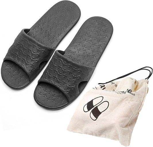Anmerl Travel Slippers for Women and Men, Portable Foldable Slippers with Cotton Storage Bag, Soft Comfy Non-Slip Quick Dr...