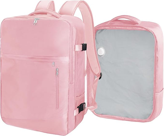 SUOCO Travel Vacuum Backpack, 60L Seal Compression Air Vac Bag Back Pack with Travel Pump, Carry On Suitcase Luggage Fligh...