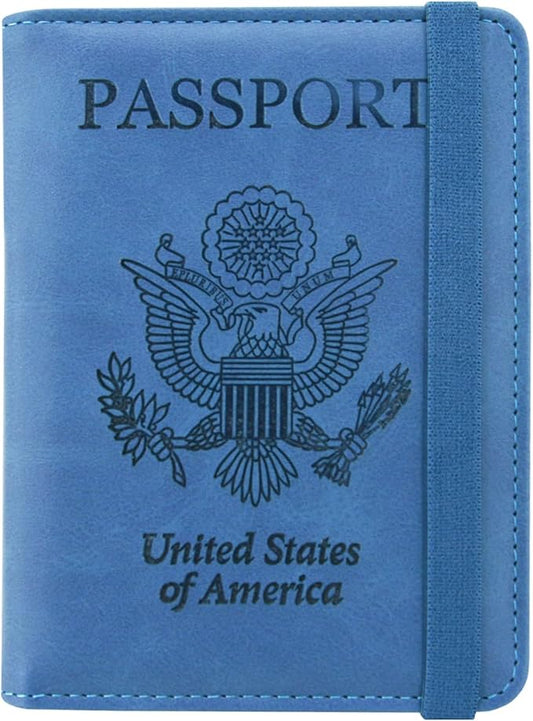 ACdream Passport and Vaccine Card Holder Combo, Cover Case with CDC Vaccination Card Slot, Leather Travel Documents Organi...