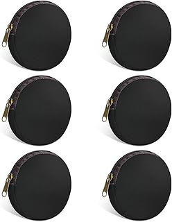 Sinzip 6 Pieces Mini Round Cotton Canvas Makeup Bag with Bottom, Multi-Purpose Zipper Coin Purse Pouch Cosmetic Bag Travel...