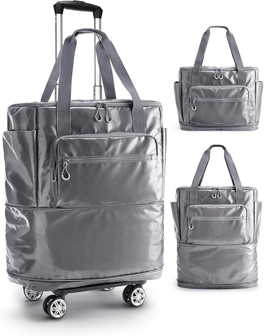 BAGSMART Rolling Duffle Bag with Wheels, 48L Expandable Carry on Luggage Bag, Large Tote with Detachable Wheels for Travel...