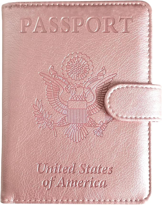 Passport Holder with Vaccine Card Slot, Travel Wallet (pink)