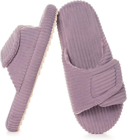 Dokela Women's Orthopedic Slippers with Arch Support Comfy Adjustable Memory Foam Open Toe House Slippers Bedroom Shoes fo...