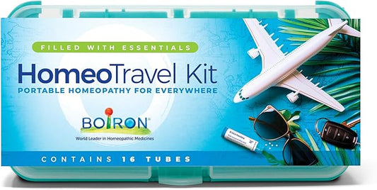 Boiron Homeotravel Travel First Aid Kit with Homeopathic Medicines - Filled Case (16 Tubes)