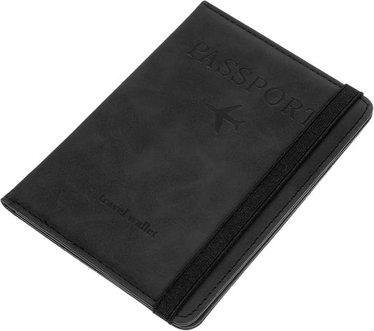 Passport Holderr for Travel Passport Cover with Credit Card Slot and Boarding Pass Slot Combo PU Leather Passports Cover C...