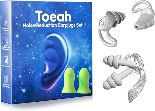 3 in 1 Ear Plugs for Noise Reduction, Ear Plugs for Sleeping Noise Cancelling, Washable Hearing Protection for Work, Trave...