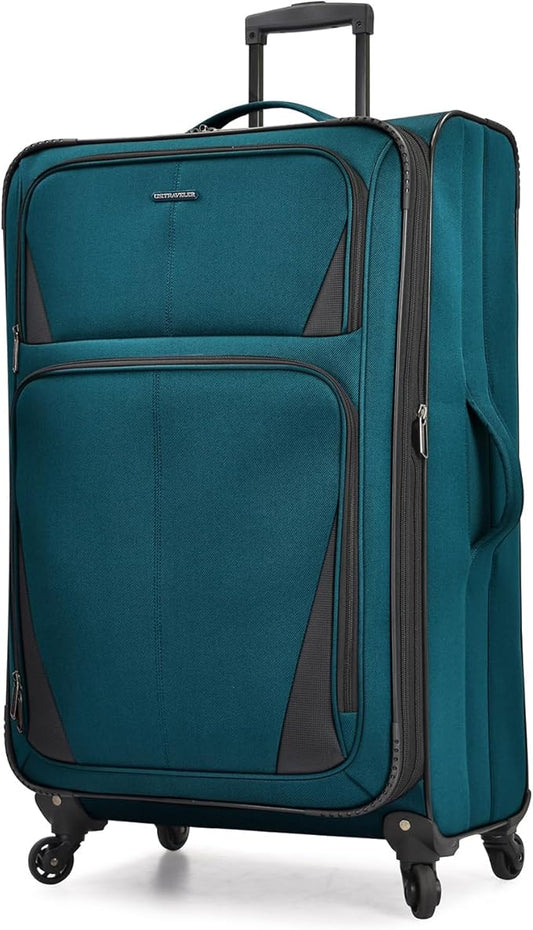 U.S. Traveler Aviron Bay Expandable Softside Luggage with Spinner Wheels, Teal, 30-Inch, US08125E31