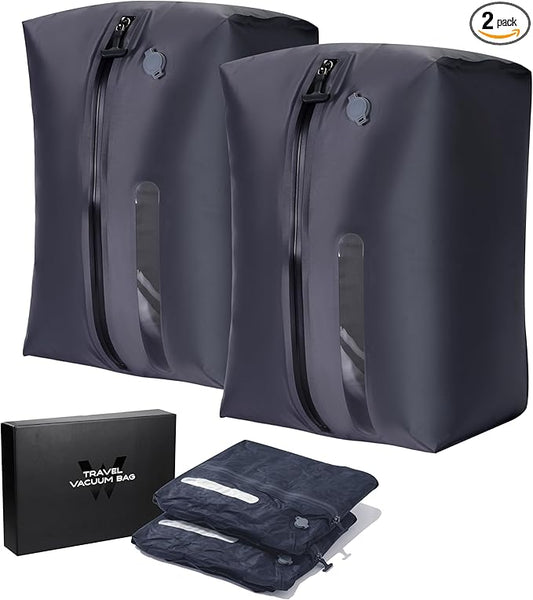 41L Vacuum Packing Cubes for Travel with Pump,Waterproof Travel compression bags for Suitcase, Luggage, Backpack with Manu...