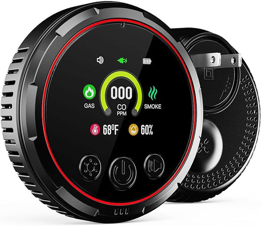 Carbon Monoxide Detectors, 5-in-1 Natural Gas Detector, Smoke Detector, Travel Carbon Monoxide Detector, Combustible Gas D...