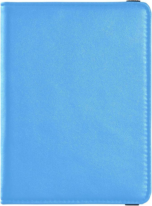Sky Blue Solid Color Leather Passport and Vaccine Card Wallet Combo Travel Documents Organizer Protector Passport Holder C...