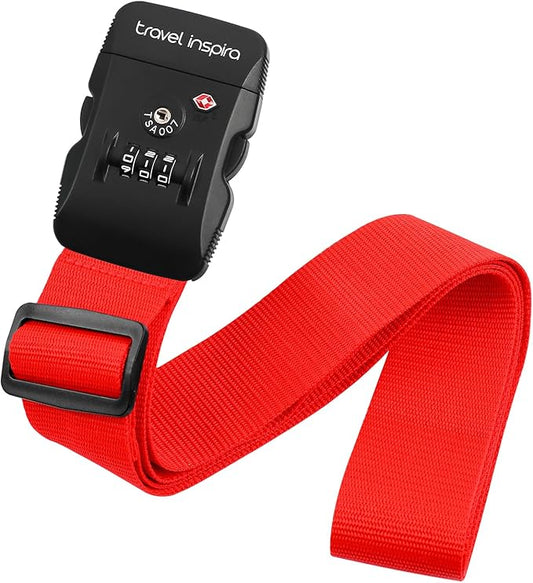 Travel Inspira Luggage Straps for Suitcases with TSA Lock, Protect Your Luggage Anti-Burst, High Visibility Color, Easy to...