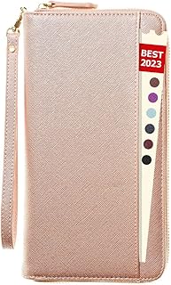 Travel Document Organizer - RFID Passport Wallet Case Family Holder Id Wristlet