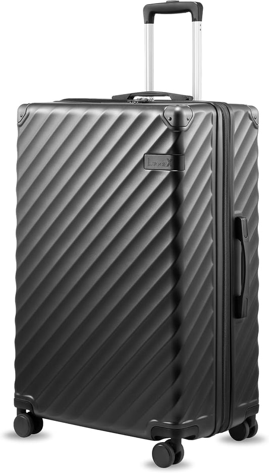 28 Inch Luggage with Spinner Wheels, KVC Expandable Hardside Large Checked Suitcase (EX-Core, Charcoal Metallic, 28 Inch, ...