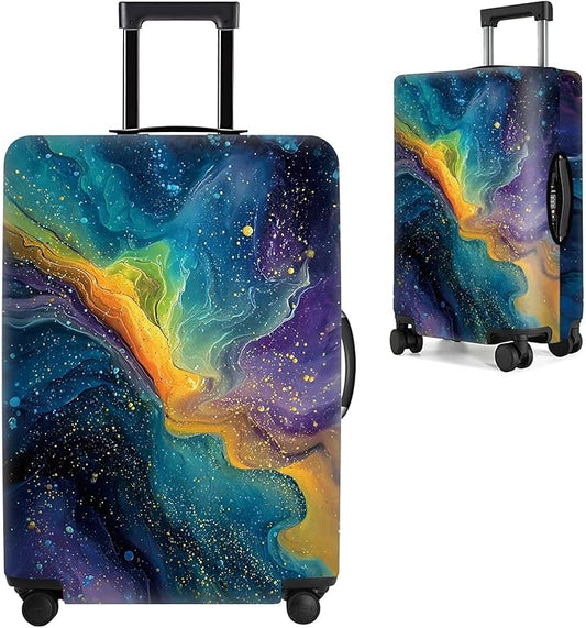 THISFIND Galaxy Nebula Luggage Cover for 20-22 Inch Suitcases – Colorful Abstract Travel Suitcase Protector – Stretchable ...