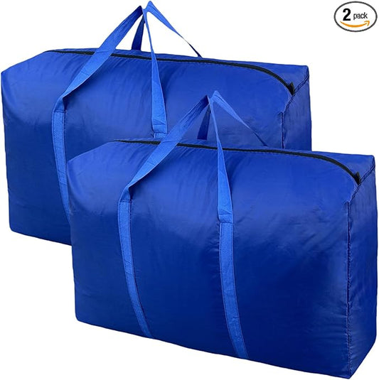 100L Extra Large Storage Bags, Big Moving Bags with Strong Zippers & Carrying Handles, Packing Bags for Moving, Storage, T...