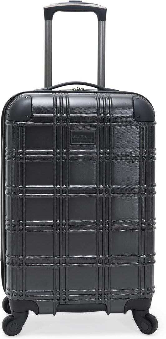 Ben Sherman Nottingham Lightweight Hardside 4-Wheel Spinner Travel Luggage, Charcoal, 20-Inch Carry On