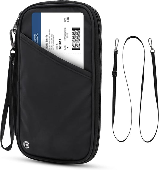 Family Passport Holder for Travel - RFID Blocker - AirTag Compatible - Multiple Passport Holder for 5 - Porta Pasaporte Fa...