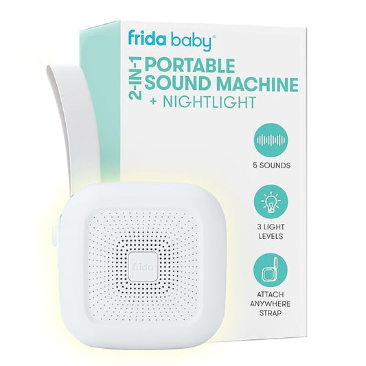 Frida Baby 2-in-1 Portable Sound Machine for Baby + Nightlight | White Noise Sound Machine for Baby with 5 Soothing Sounds...