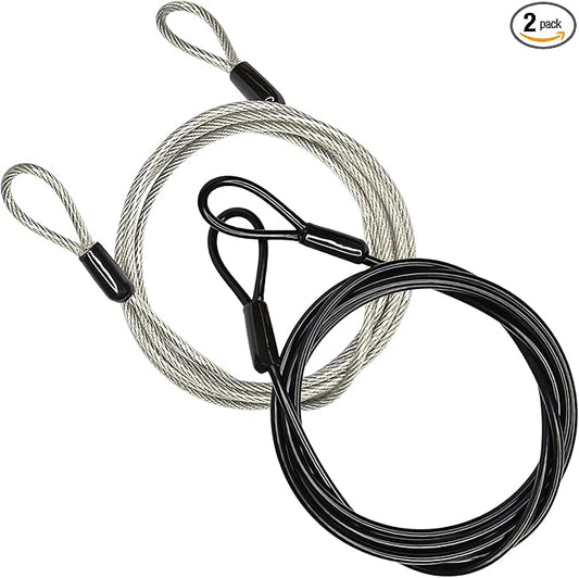 100CM/3.3ft 3mm Outdoor Travel Security Cable Lock,Braided Steel Coated Safety Cable Luggage Lock,Safety Cable Wire Rope D...