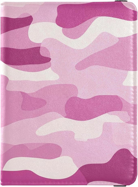 Camouflage Leather Passport and Vaccine Card Holder Combo Travel Passport Wallet Passport Cover with RFID Blocking for Wom...