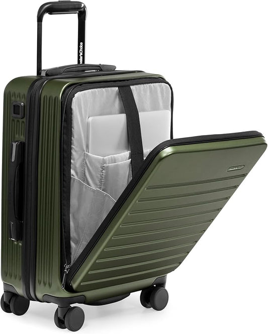 Traveler's Choice Mykel Dual Opening Polycarbonate Hardside Suitcase with Sleeve and Ergonomic Handle
